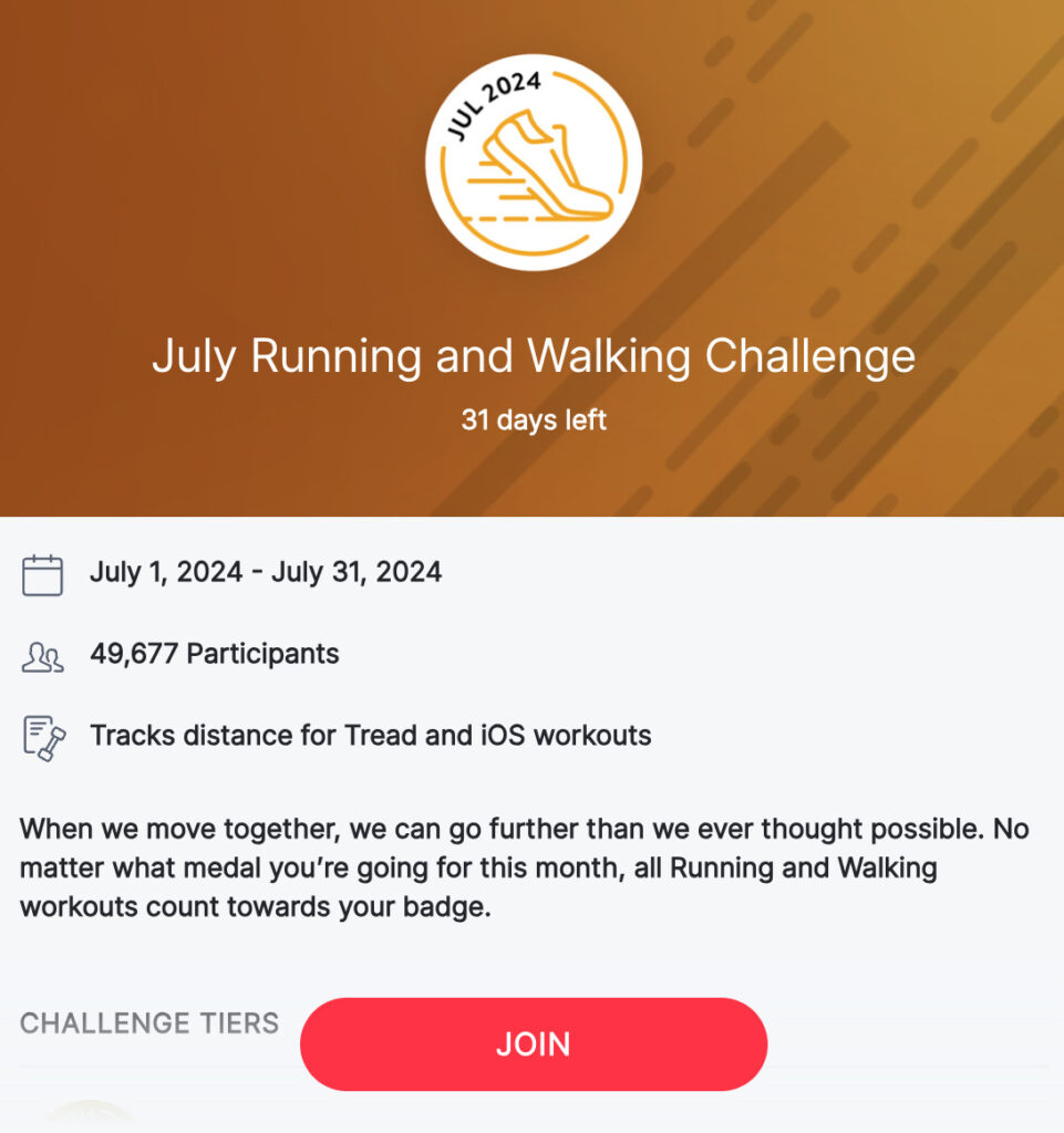 July Running and Walking Challenge